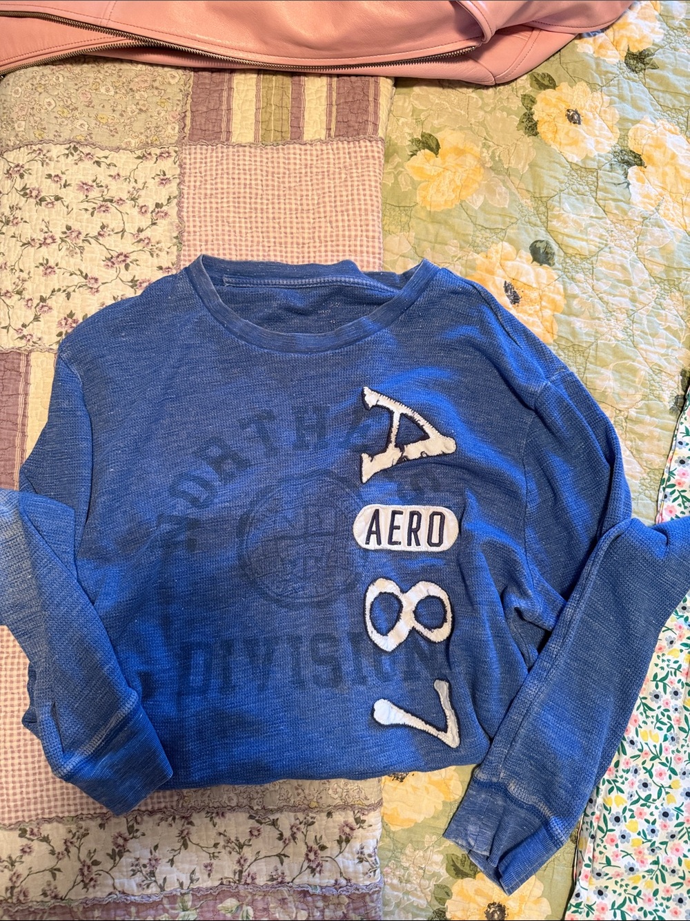 Aeropostale Blue 'Aero 87' Long Sleeve Graphic Tee